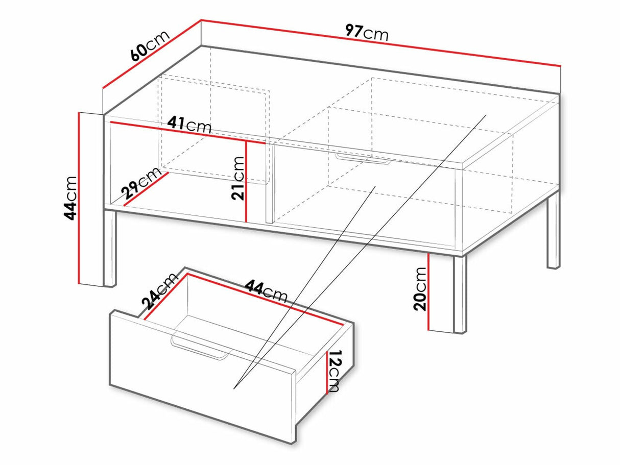 Dohányzóasztal Lars H stolik kawowy 2s - Antracyt
