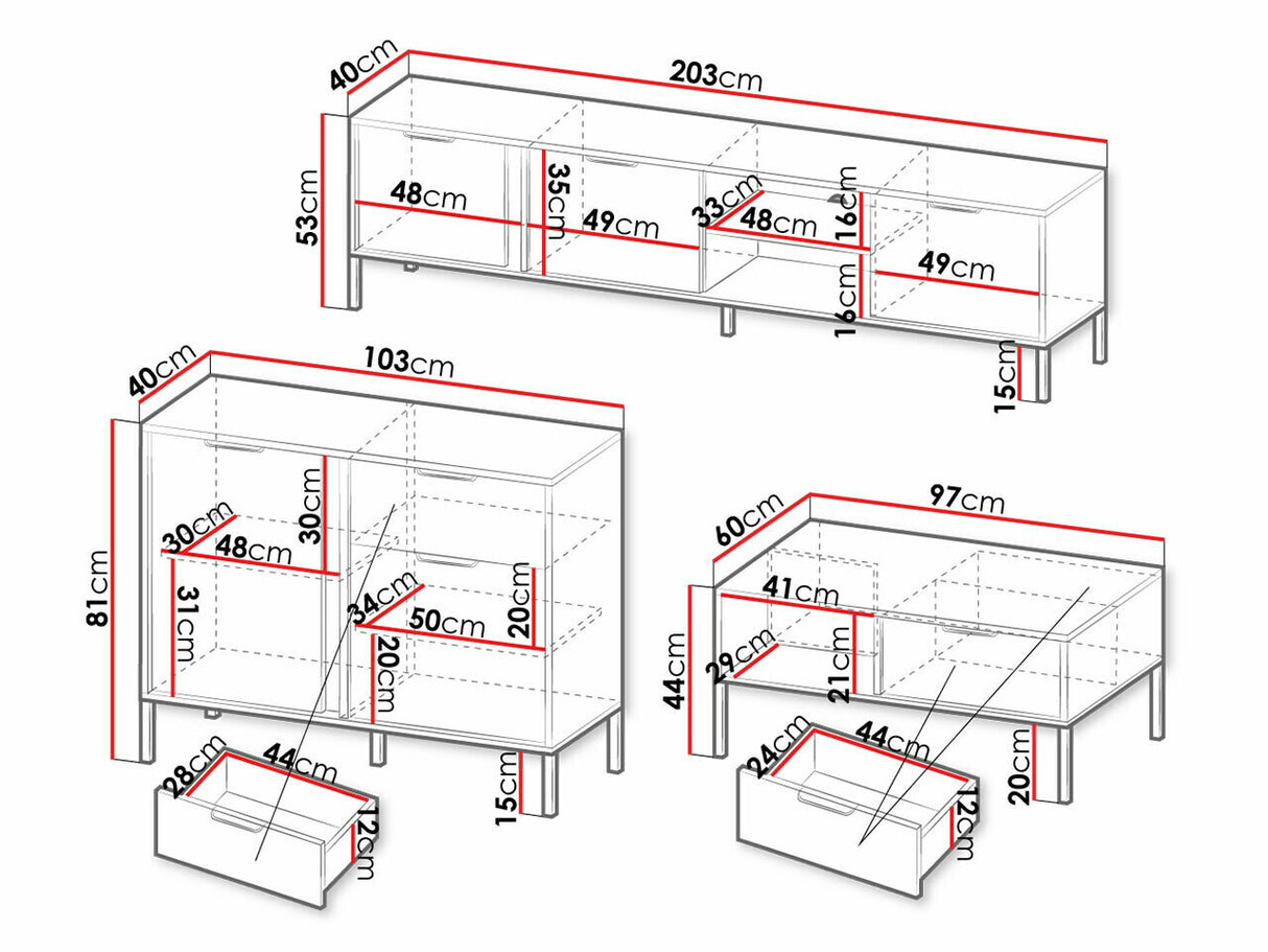 Nappali szett Lars 1, Szekrény: Nem