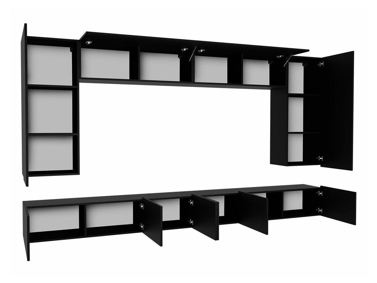 Nappali szett Calabrini (Bralani XIII), Szín: Fekete + Fényes fekete + Fehér + Fényes fehér