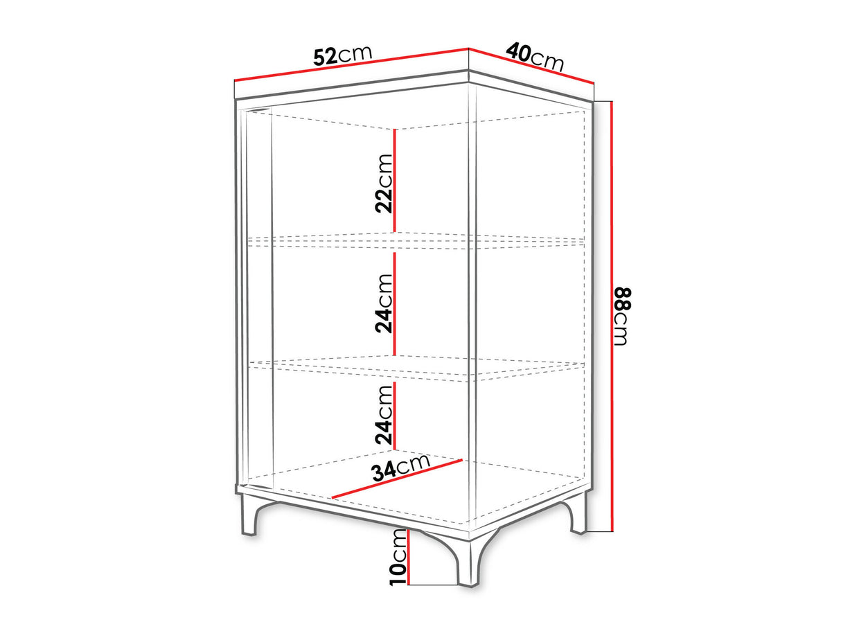 Szekrény MARCO 50 (Anrok 50 L AR01), Szín: Fehér + Fényes fehér
