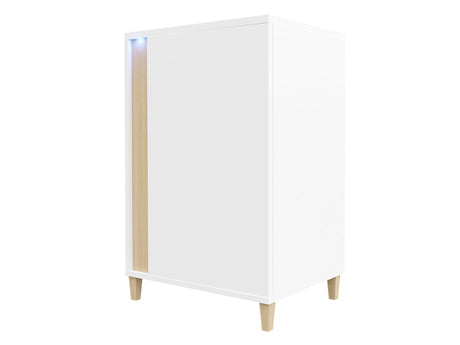 Szekrény MARCO 50 (Anrok 50 L AR01), Szín: Fehér + Fényes fehér + Fényes fa