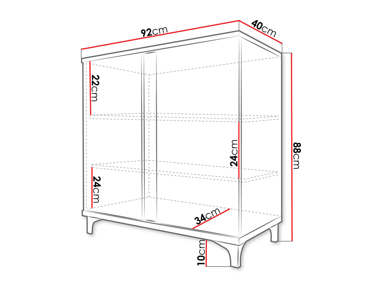 Szekrény MARCO 90 (Anrok 90 AR03), Szín: Fehér + Fényes fehér + Fényes fekete