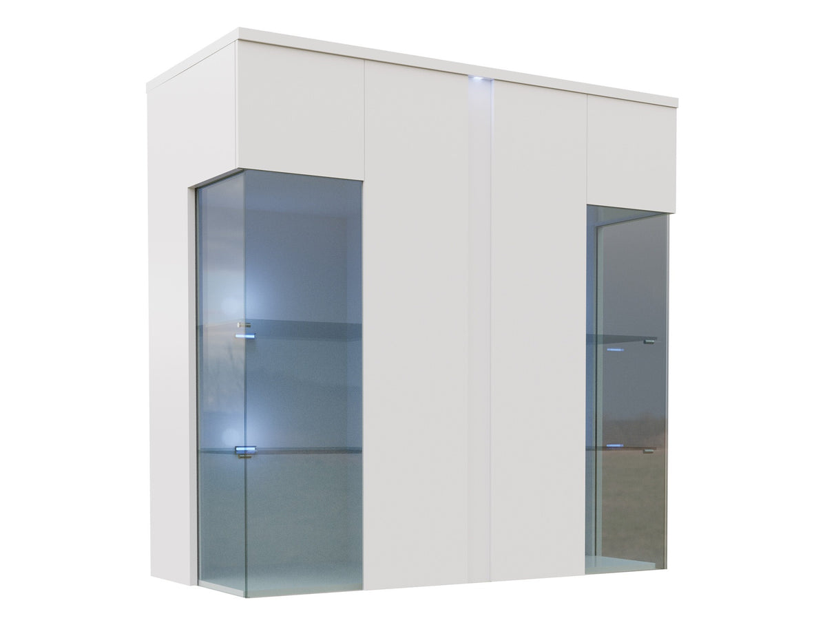 Fali szekrény MARCO 90 (Anrok 90/110 AR05), Szín: Fehér + Fényes fehér