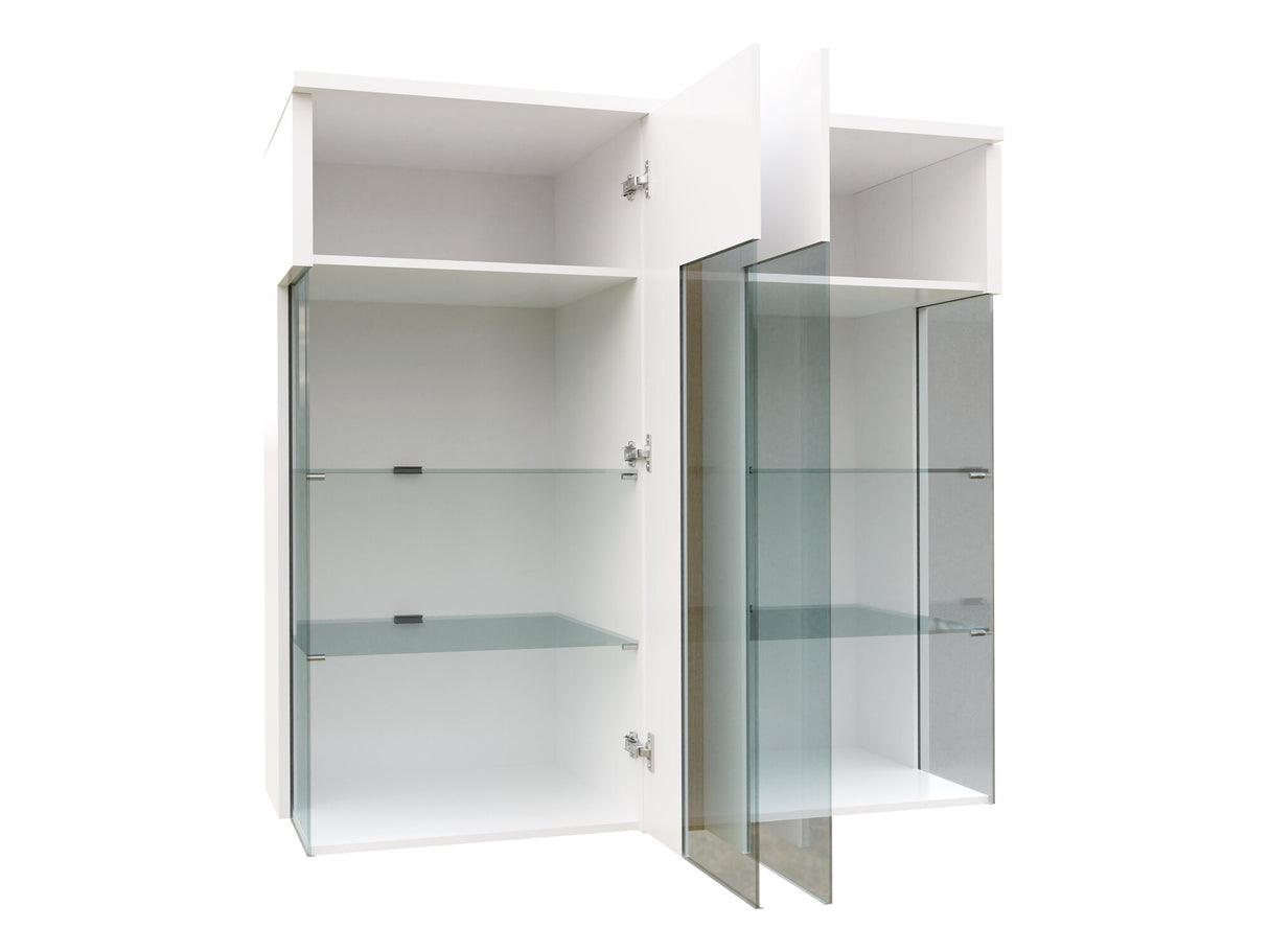 Fali szekrény MARCO 90 (Anrok 90/110 AR05), Szín: Fehér + Fényes fehér + Fényes fekete