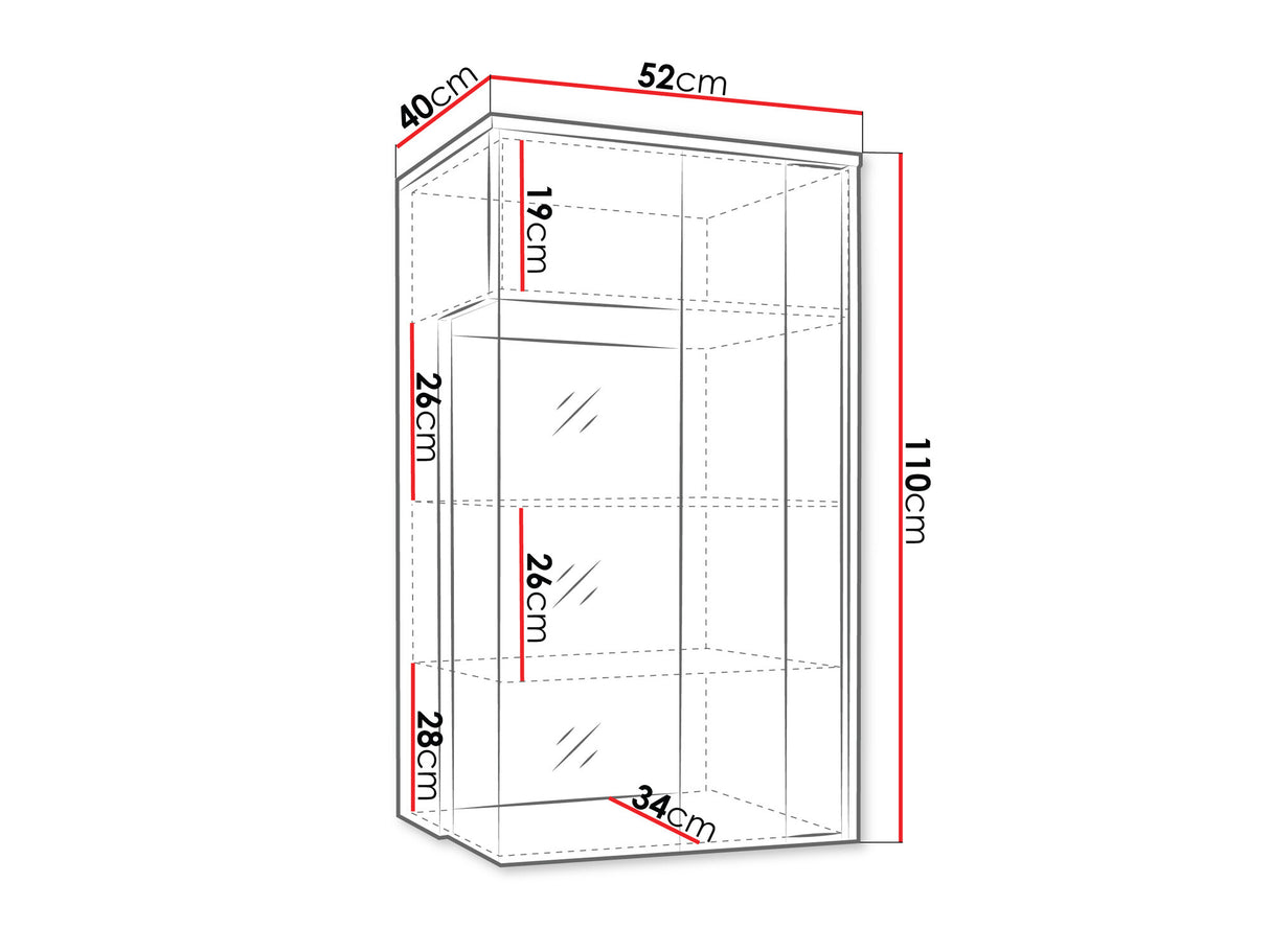 Fali szekrény MARCO 50 (Anrok 50/110 P AR07), Szín: Fehér + Fényes fehér