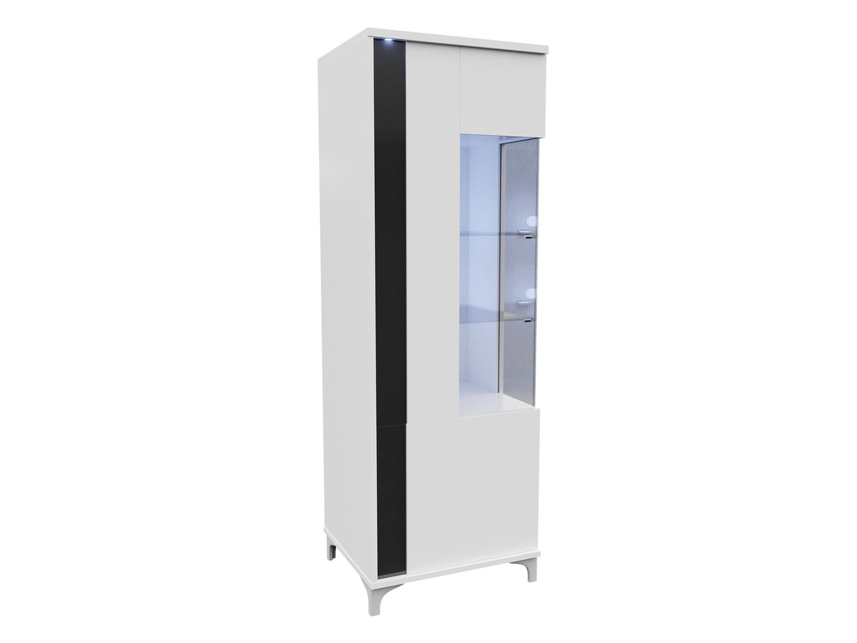 Könyvespolc MARCO 50 (Anrok 50/200 L AR08), Szín: Fehér + Fényes fehér + Fényes fekete