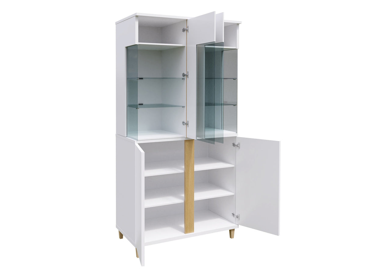 Könyvespolc MARCO duża 90, Szín: Fehér + Fényes fehér