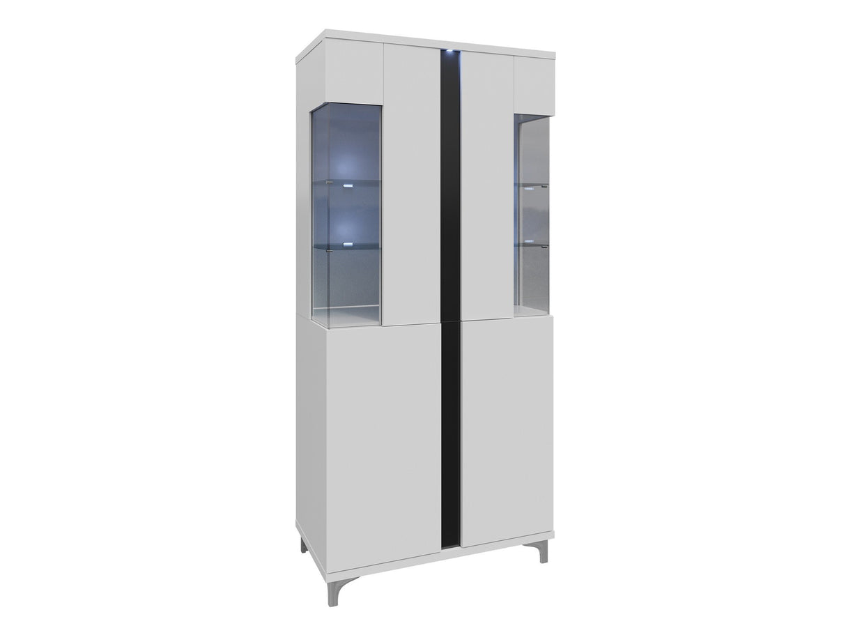 Könyvespolc MARCO duża 90, Szín: Fehér + Fényes fehér + Fényes fekete