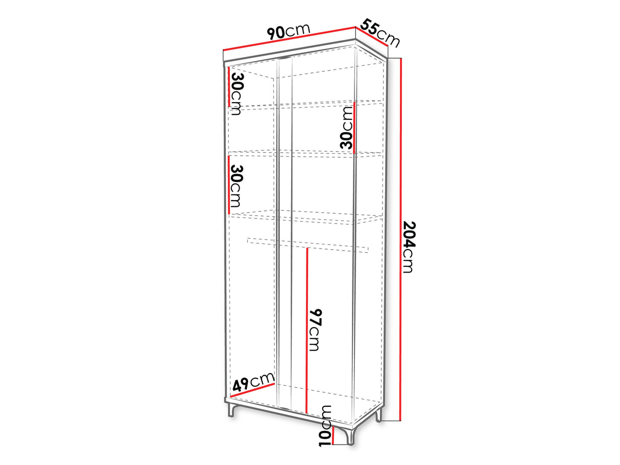 Gardróbszekrény MARCO (Anrok AR16), Szín: Fehér + Fényes fehér