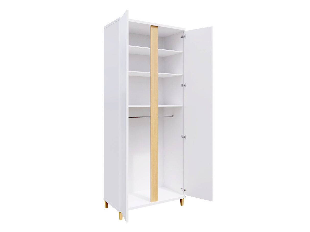 Gardróbszekrény MARCO (Anrok AR16), Szín: Fehér + Fényes fehér