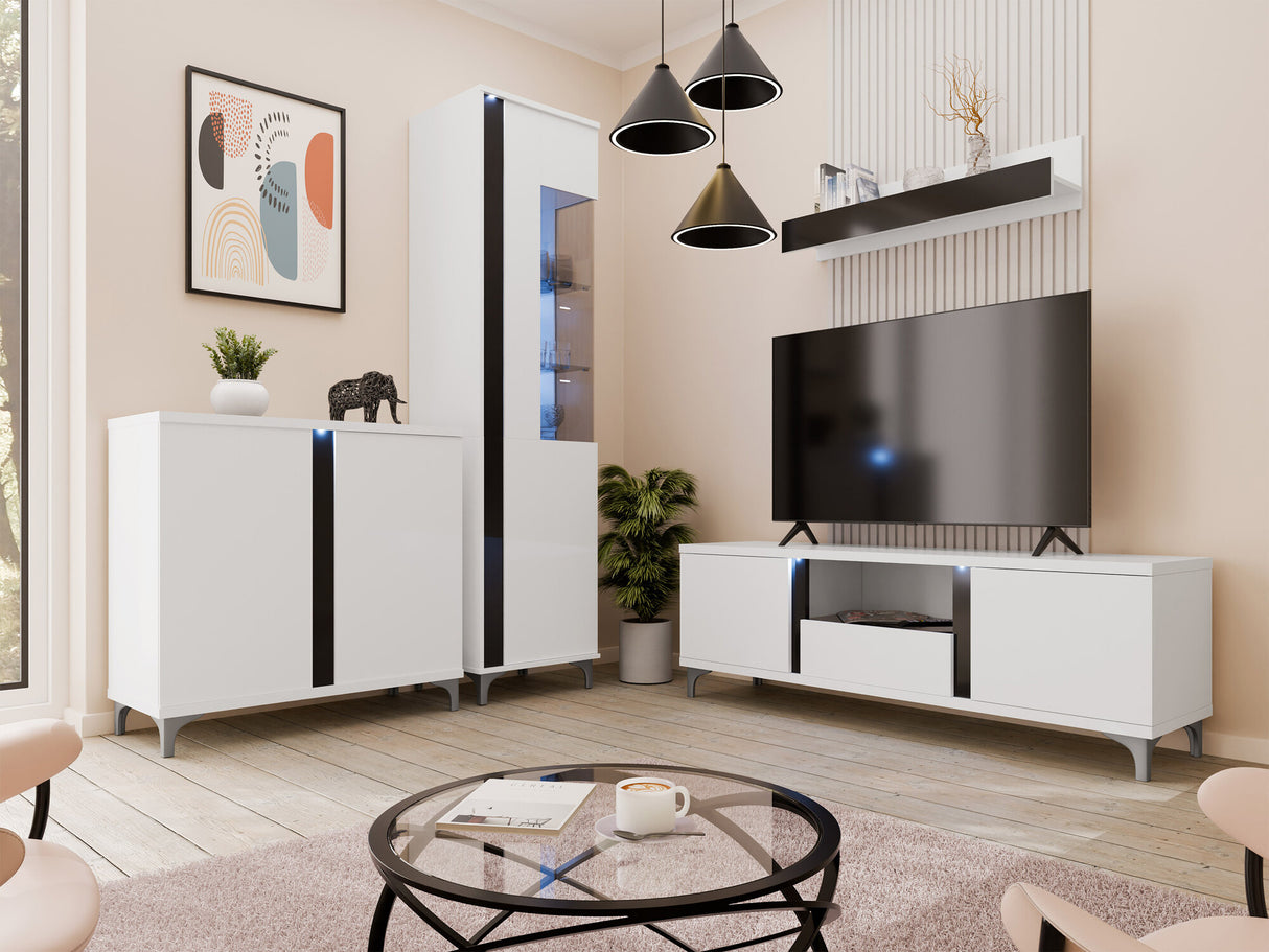 TV-állvány MARCO (Anrok 150 AR15), Szín: Fehér + Fényes fehér + Fényes fekete