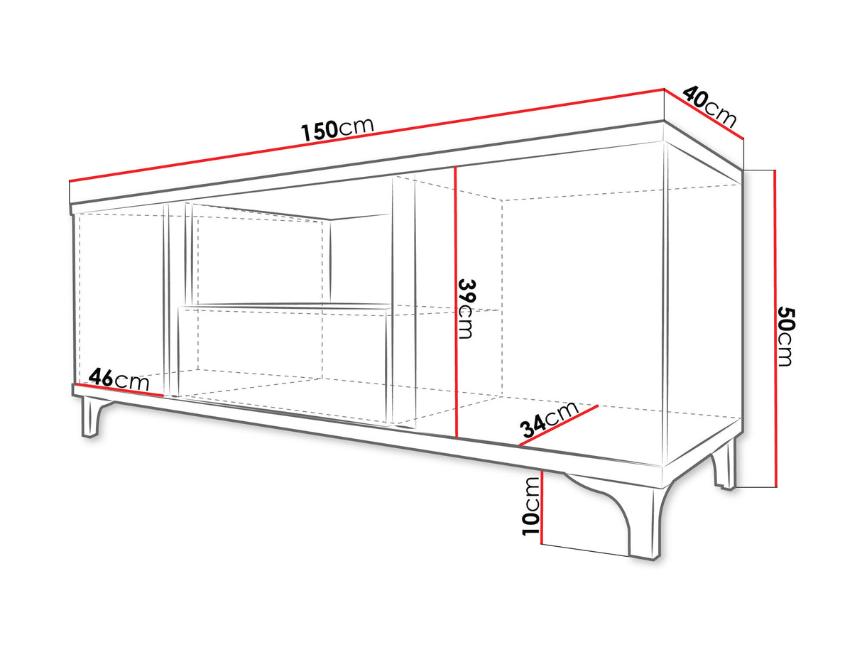 TV-állvány MARCO (Anrok 150 AR15), Szín: Fehér + Fényes fehér + Fényes fekete