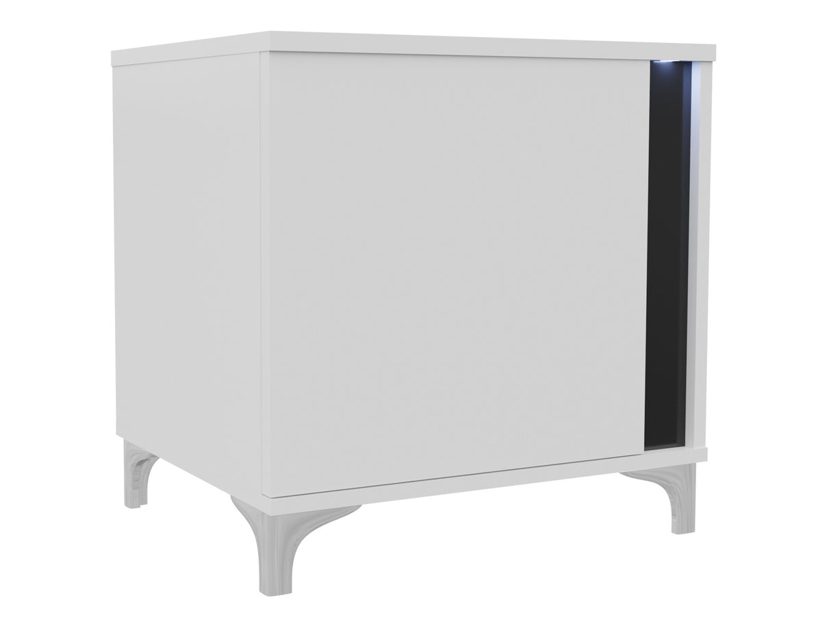 Éjjeliszekrény MARCO (Anro P AR14), Szín: Fehér + Fényes fehér + Fényes fekete