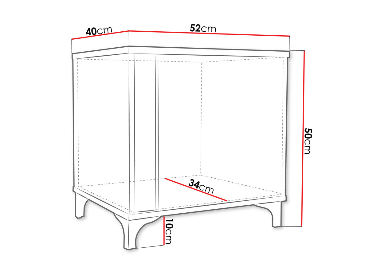 Éjjeliszekrény MARCO (Anrok L AR13), Szín: Fehér + Fényes fehér + Fényes fekete