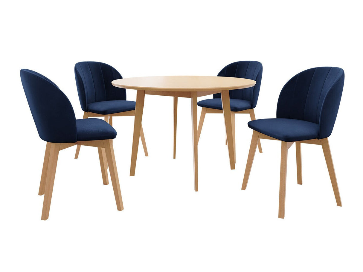 Étkezőgarnitúra Zestaw 04 4xS100 SKANDI FI, Szék színe: Barna + Magic Velvet 2216, Asztal színe: Barna