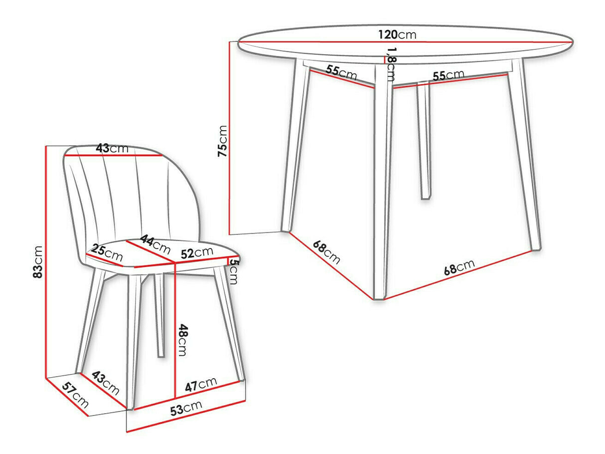 Étkezőgarnitúra Zestaw 04 4xS100 SKANDI FI, Szék színe: Barna + Magic Velvet 2216, Asztal színe: Barna