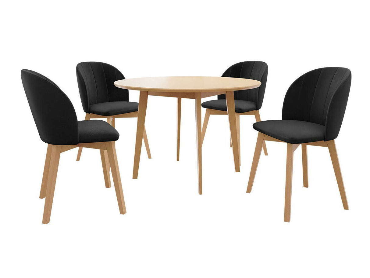 Étkezőgarnitúra Zestaw 04 4xS100 SKANDI FI, Szék színe: Barna + Magic Velvet 2219, Asztal színe: Barna