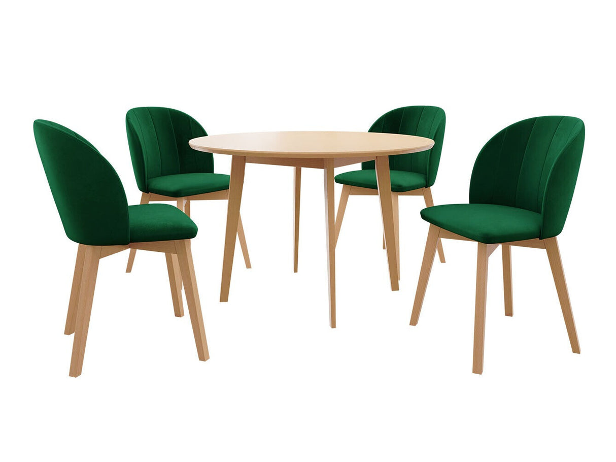 Étkezőgarnitúra Zestaw 04 4xS100 SKANDI FI, Szék színe: Barna + Magic Velvet 2225, Asztal színe: Barna