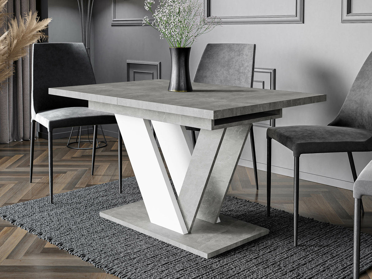 Asztal Stół DUBAI Beton + Biały (Beton)