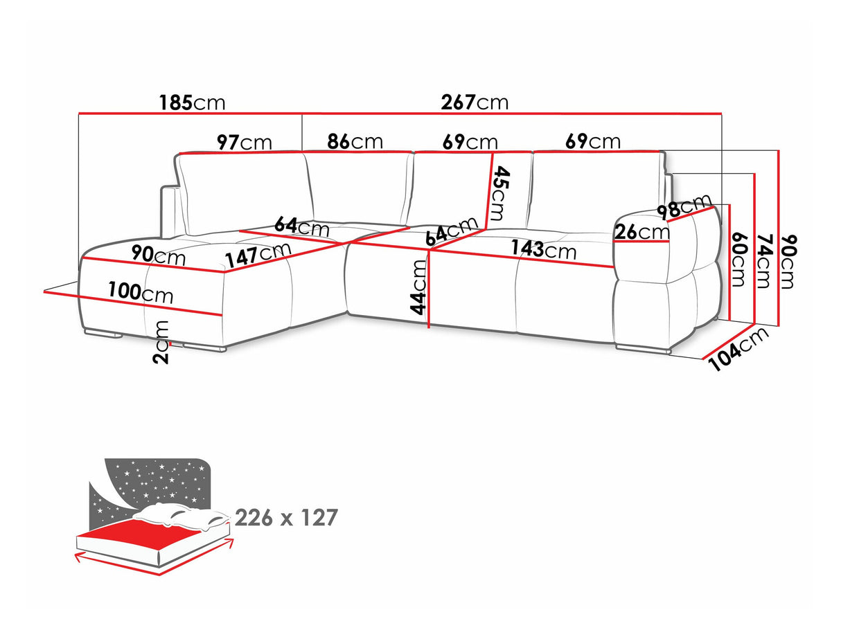 Sarokkanapé Narożnik TAREMI, Szín: Artico Beige