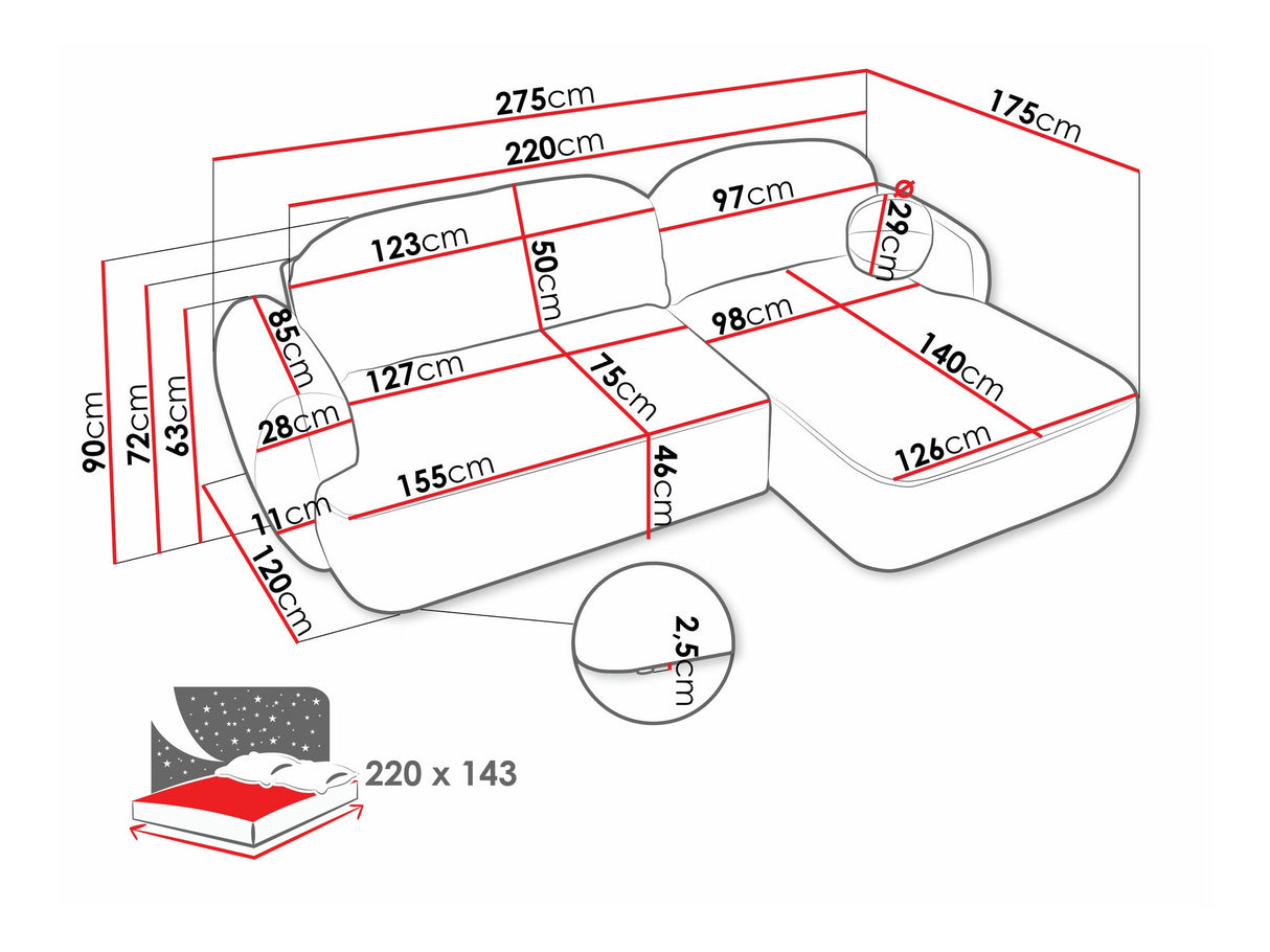 Sarokkanapé Narożnik MAYO, Szín: Now Or Never 83, Változatok: Jobbos