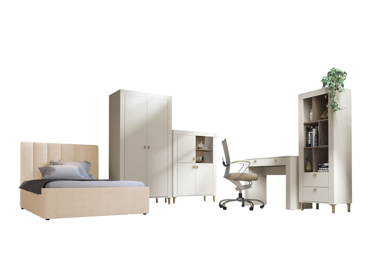 Hálószoba garnitúra Meble MOSSA II, A héjbútorok színe: Kasmír, Led világítás: Nem, Ágykeret színe: Cloud 03