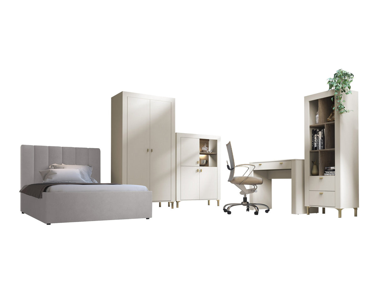 Hálószoba garnitúra Meble MOSSA II, A héjbútorok színe: Kasmír, Led világítás: Igen, Ágykeret színe: Cloud 82