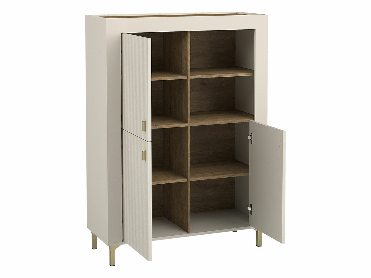 Hálószoba garnitúra Meble MOSSA II, A héjbútorok színe: Kasmír, Led világítás: Nem, Ágykeret színe: Cloud 03