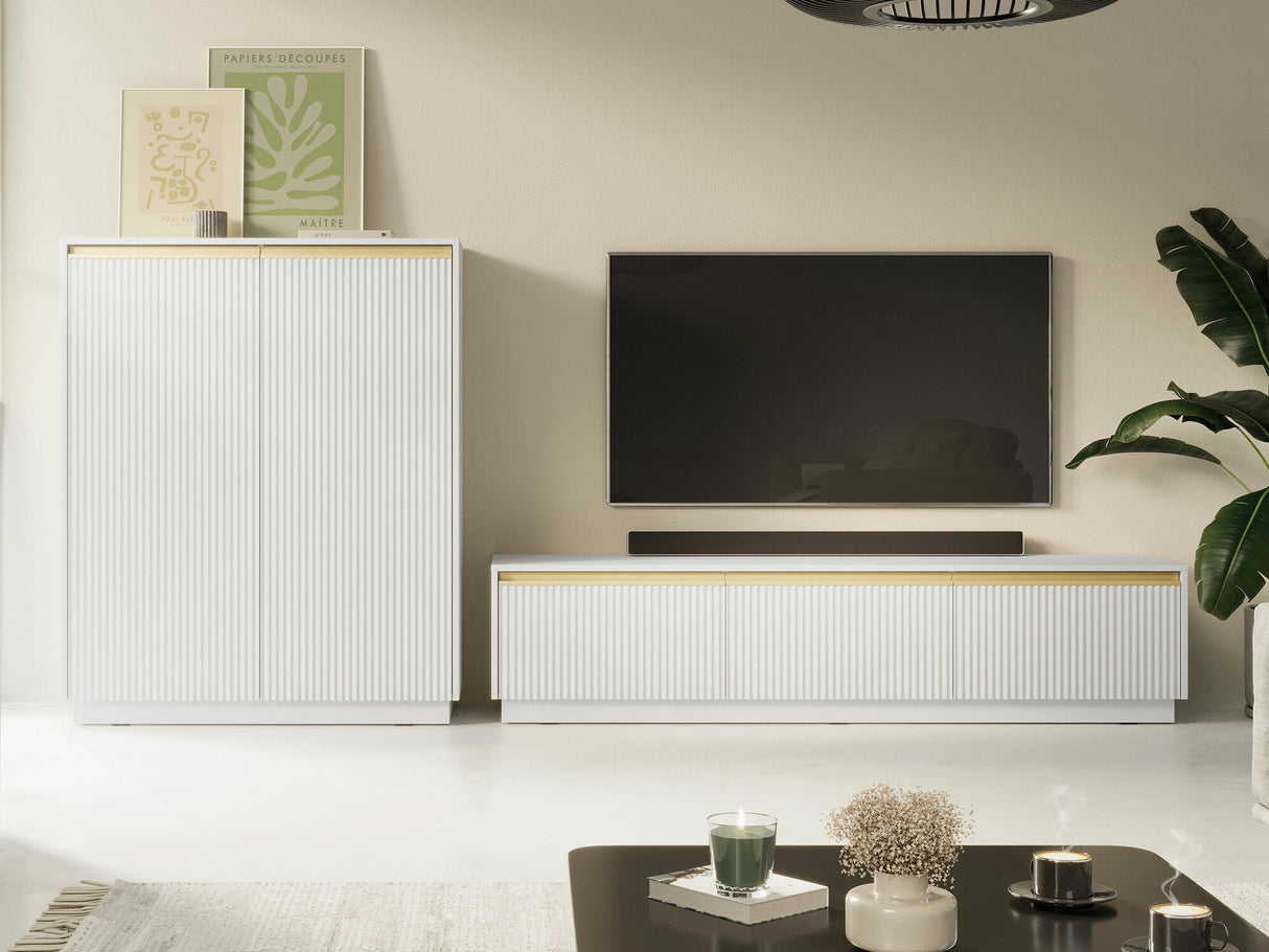 TV-állvány Szafka RTV ROYAL (Rolenem) 180, Szín: Fehér