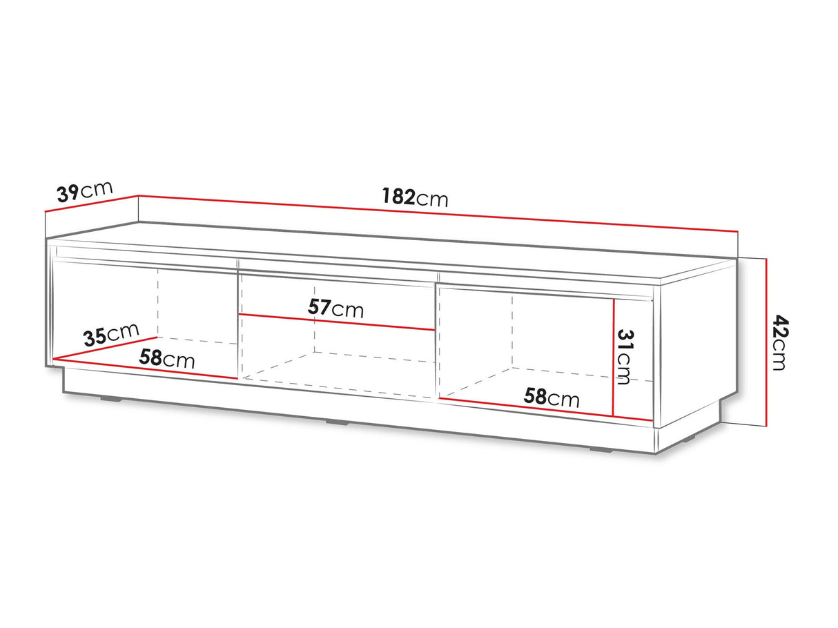 TV-állvány Szafka RTV ROYAL (Rolenem) 180, Szín: Fehér