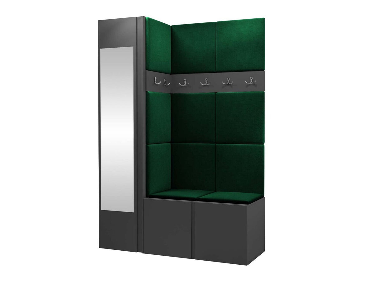 Előszoba garnitúra ORION X (Tavasz X), Keret színe: Grafit, Puha falpanel színe: Manila 35