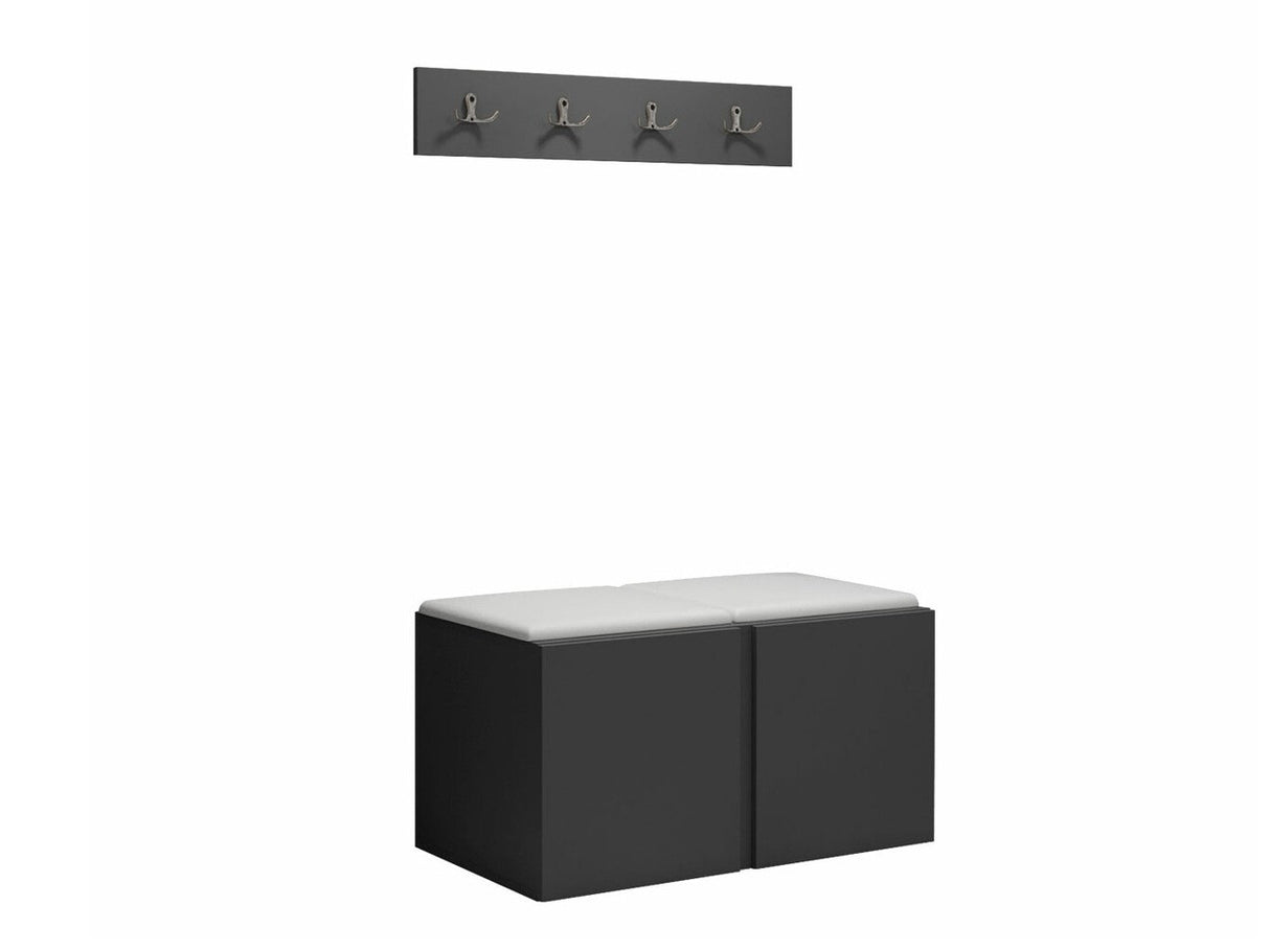 Előszoba garnitúra ORION VI (Tavasz VI), Keret színe: Grafit, Puha falpanel színe: Öko bőr Soft 017