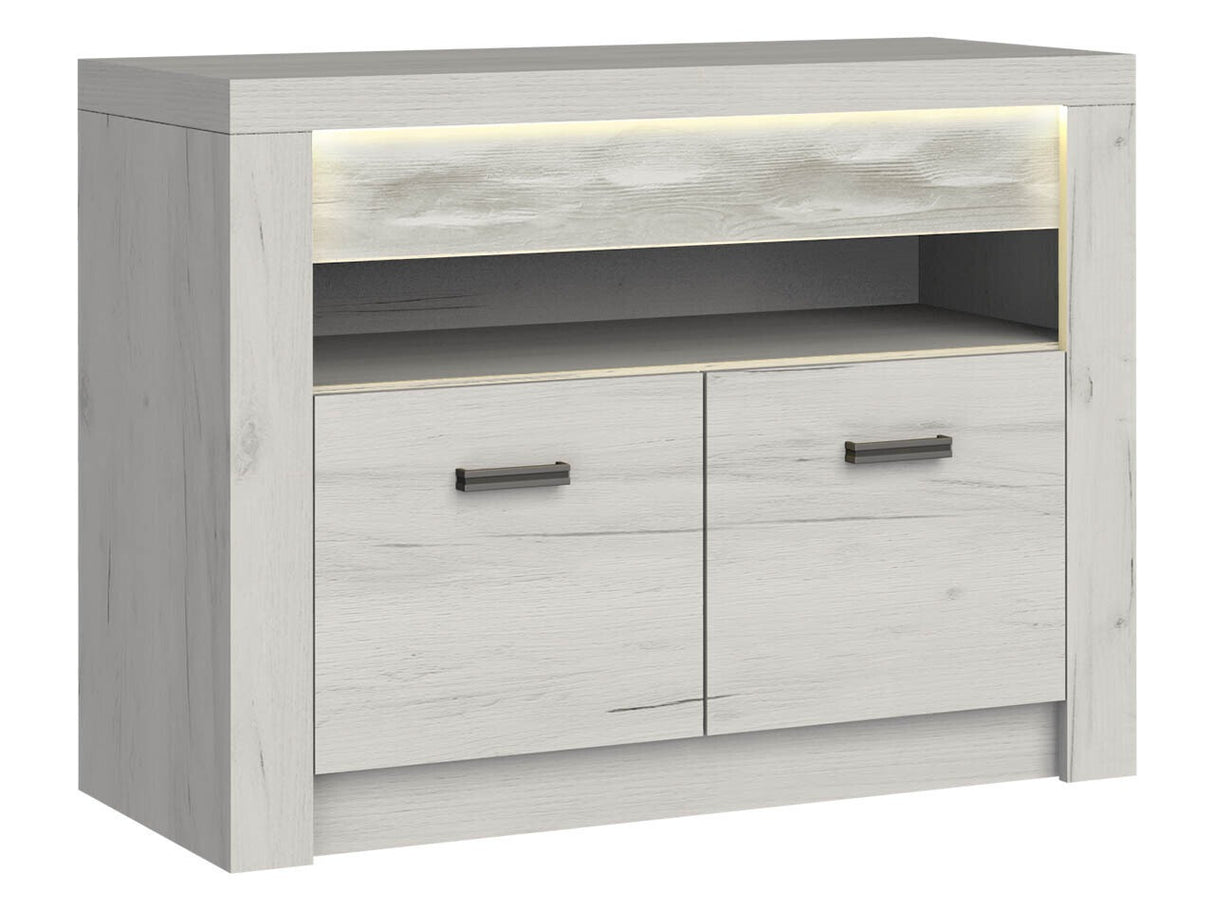 TV-állvány Indianapolis (Nadia N10), Szín: Kézműves fehér, Led világítás: Igen