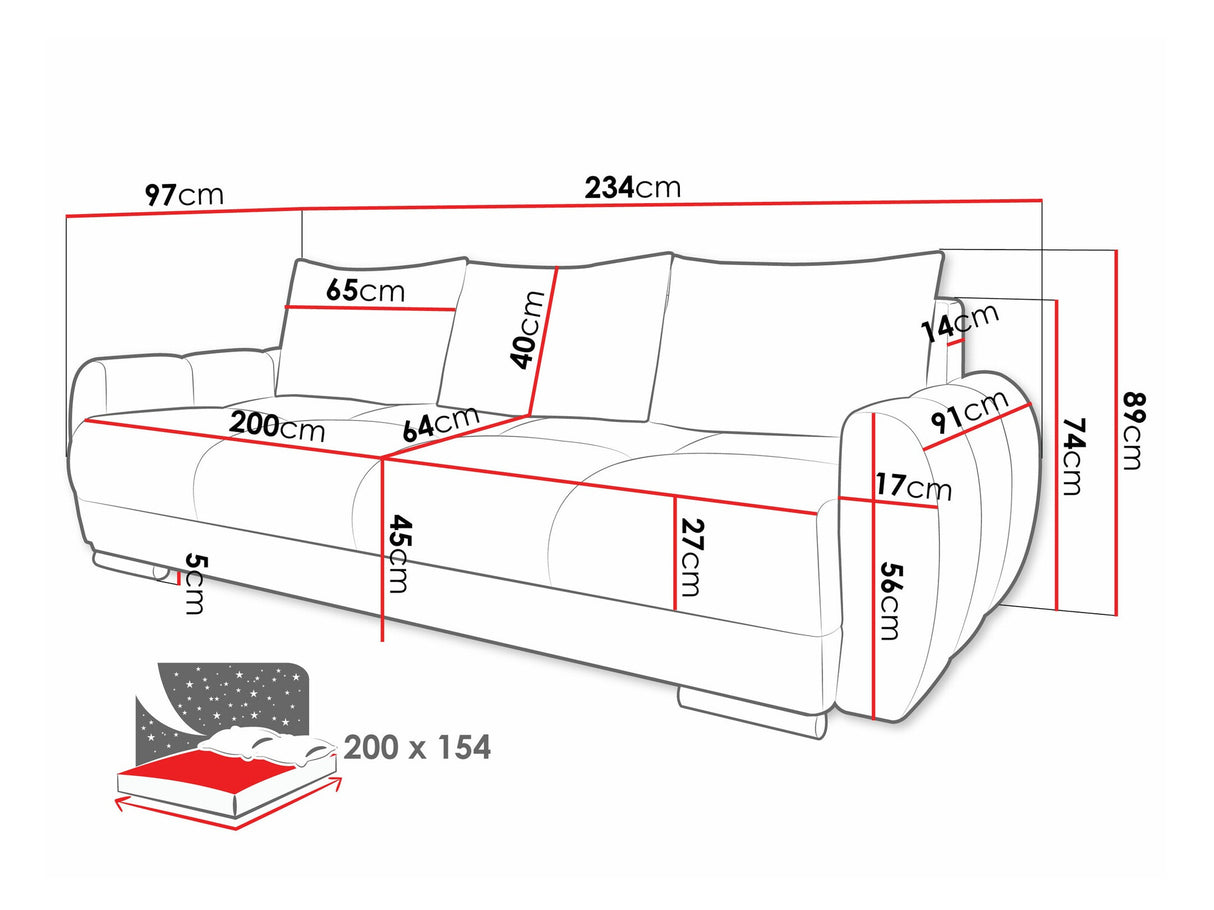 Kanapéágy Kanapé LOGO 3, Szín: Velo 621