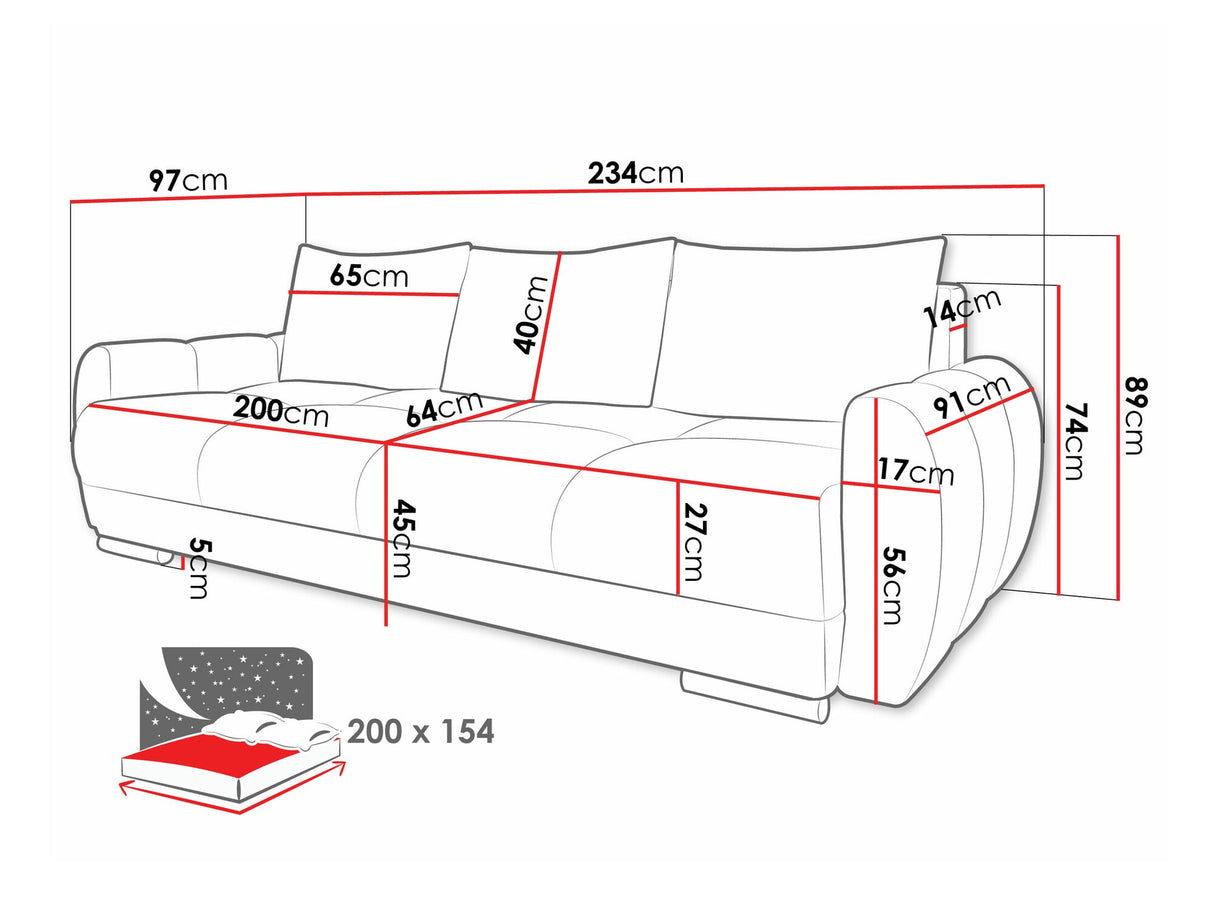 Kanapéágy Kanapé LOGO 3, Szín: Velo 627
