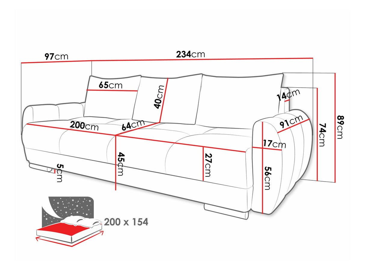 Kanapéágy Kanapé LOGO 3, Szín: Velo 633