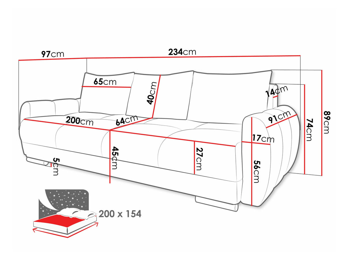 Kanapéágy Kanapé LOGO 3, Szín: Velo 635