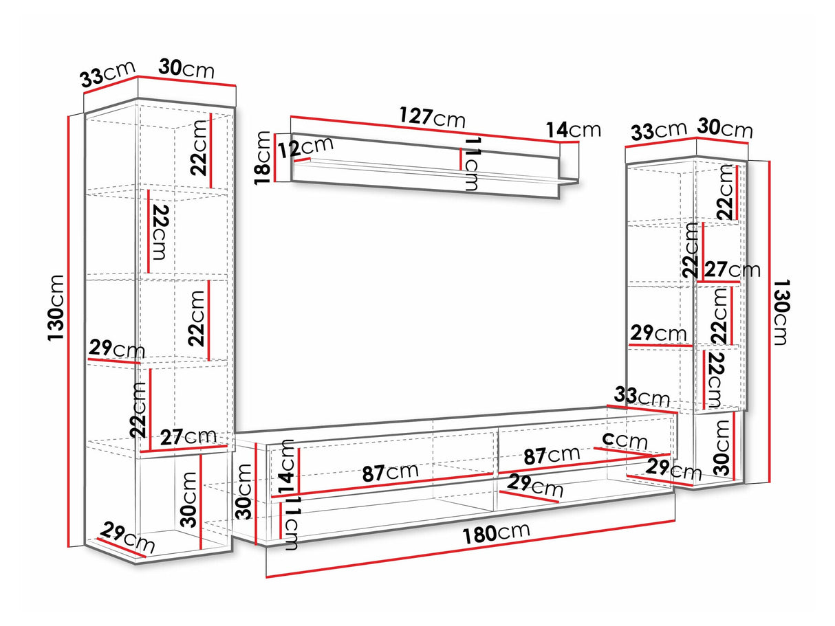 Nappali szett Meblościanka AMADEO II, Szín: Artisan tölgy, Led világítás: Nem