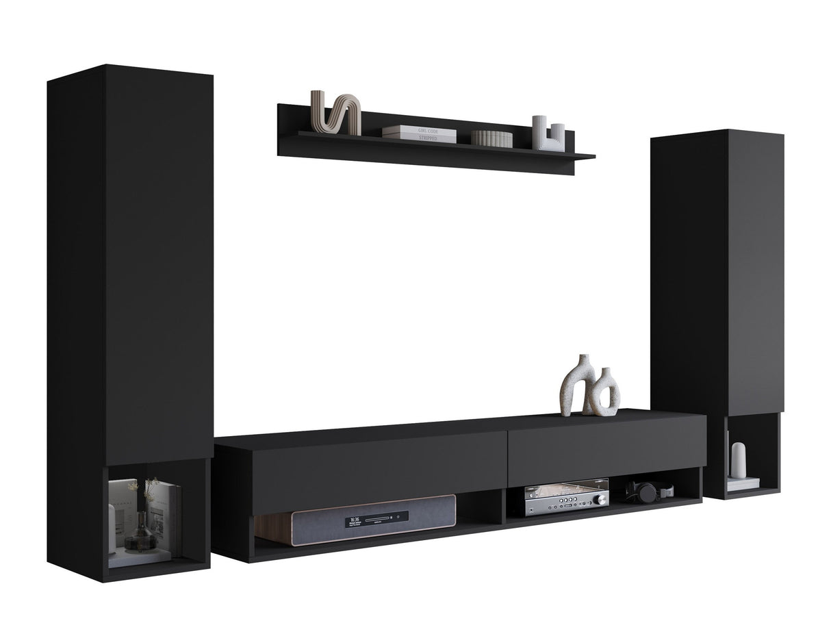 Nappali szett Meblościanka AMADEO II, Szín: Grafit, Led világítás: Nem