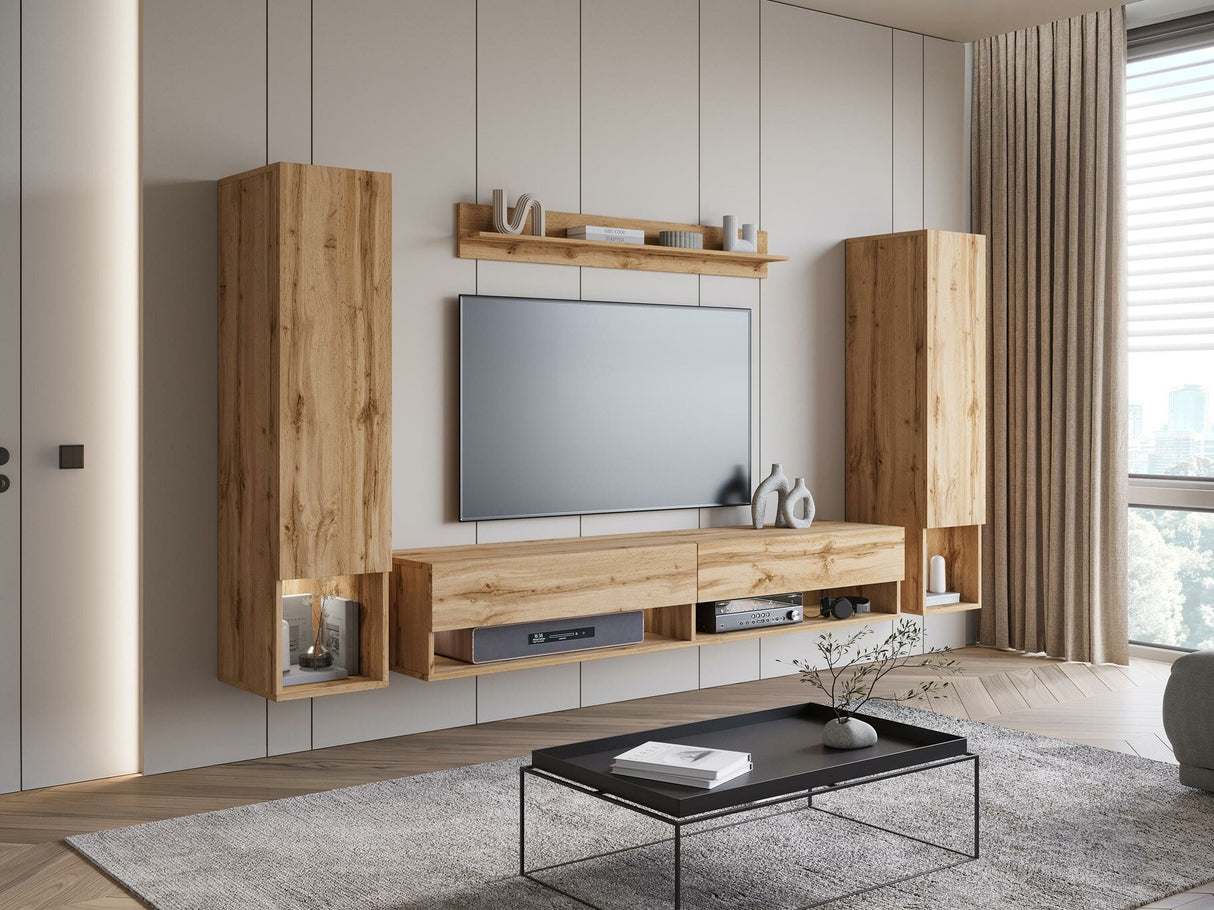 Nappali szett Meblościanka AMADEO II, Szín: Wotan tölgy, Led világítás: Igen