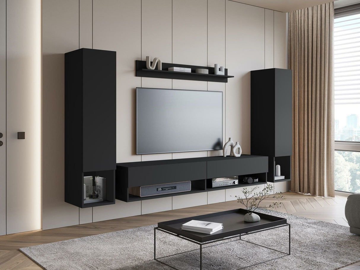 Nappali szett Meblościanka AMADEO II, Szín: Grafit, Led világítás: Nem