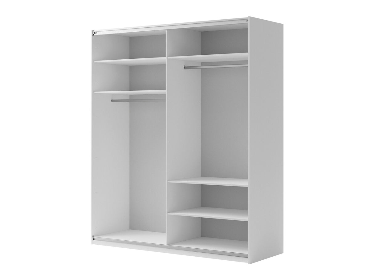 Gardróbszekrény Szafa przesuwna 2D 200 MAXI MX-04 + opcje Biały, Led világítás: Igen