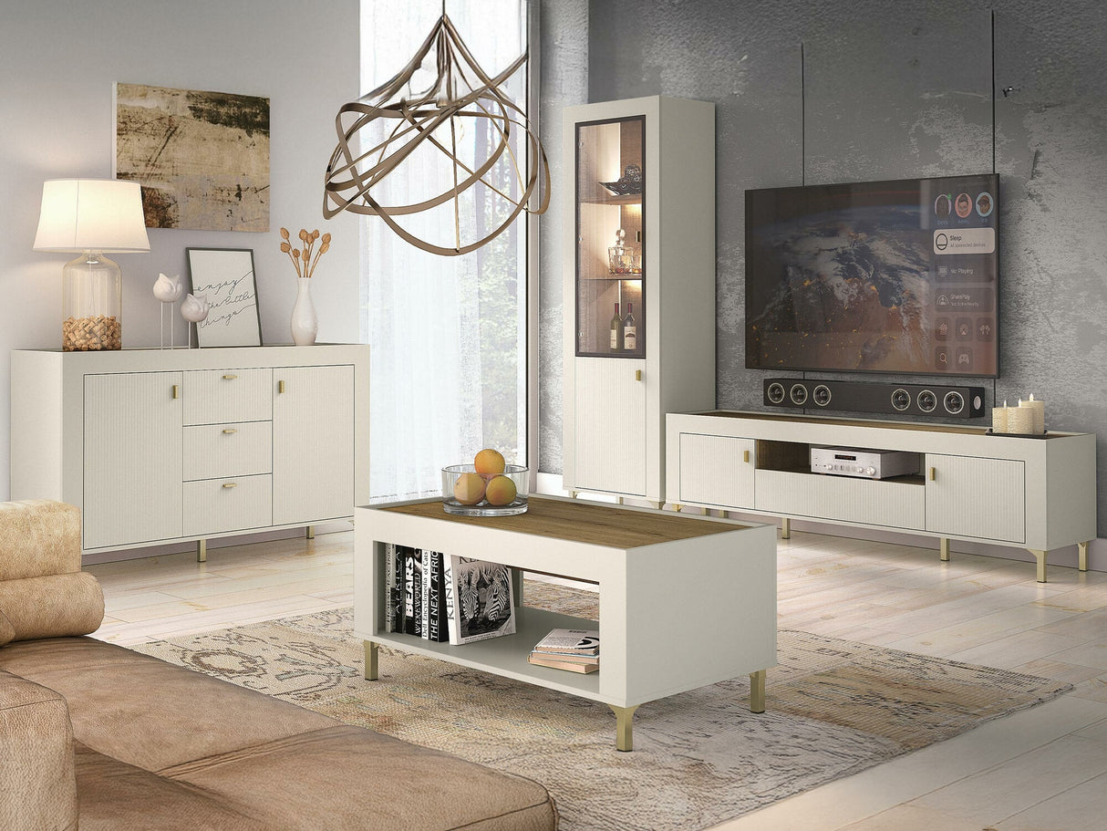 Nappali szett Mossa, Szín: Kasmír, Komód: Igen, Led világítás: Igen