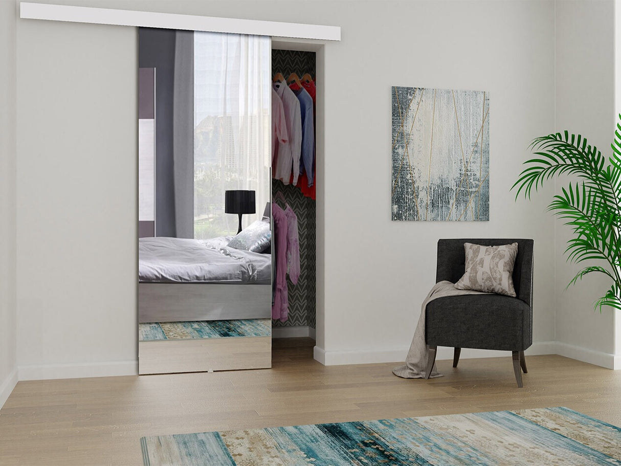 Tolóajtók Drzwi MIRROR 70 + samodomykacz Biały / Lustro