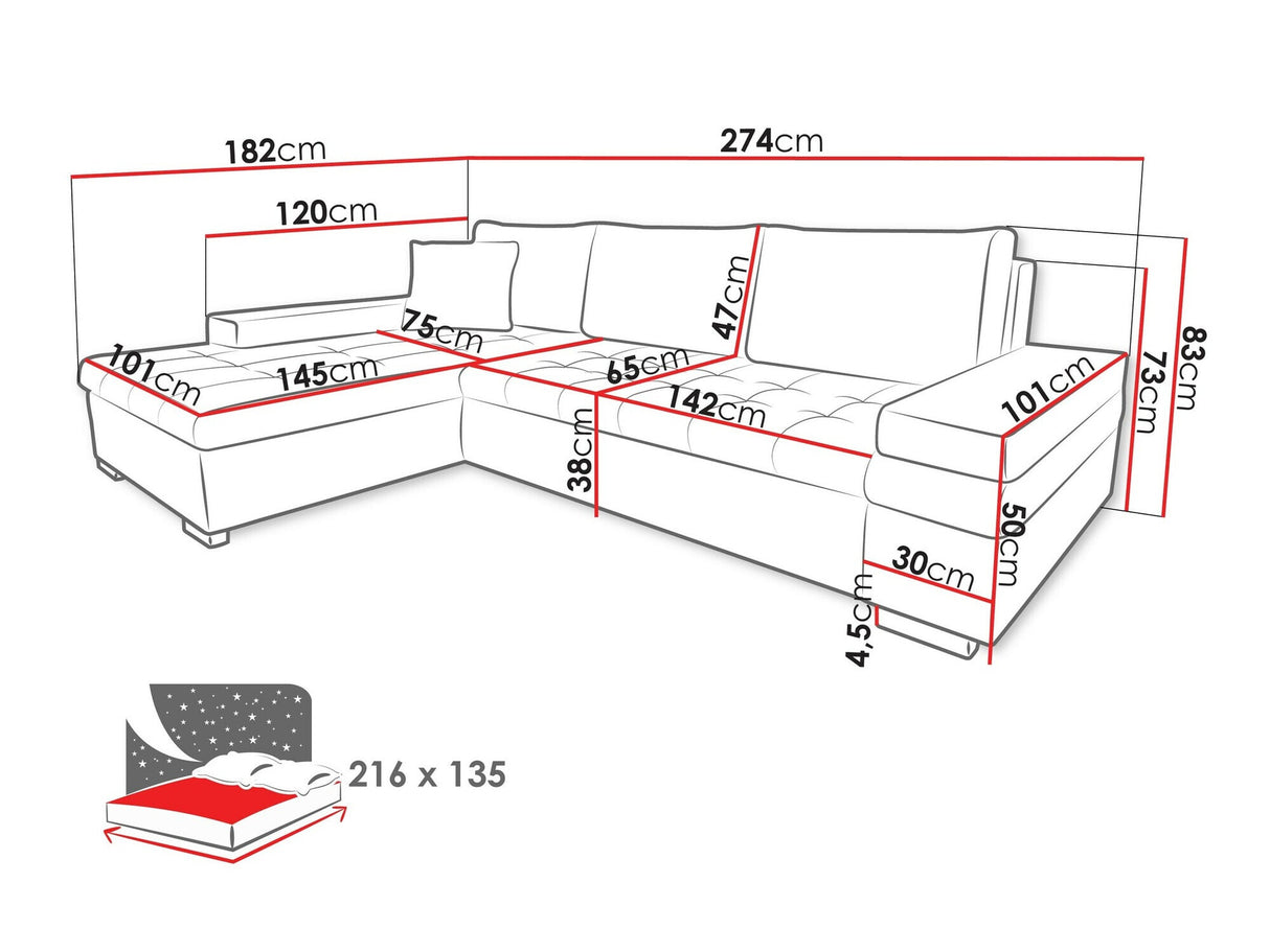 Sarokkanapé BANGKOK MINI (Kanton Mini Premium), Szín: Sicuro 80 + Sempre 4