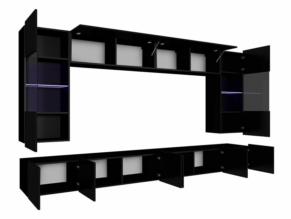 Nappali szett Calabrini (Bralani I), Szín: Arany tölgy + Fehér + Fényes fehér, Led világítás: Igen fehér