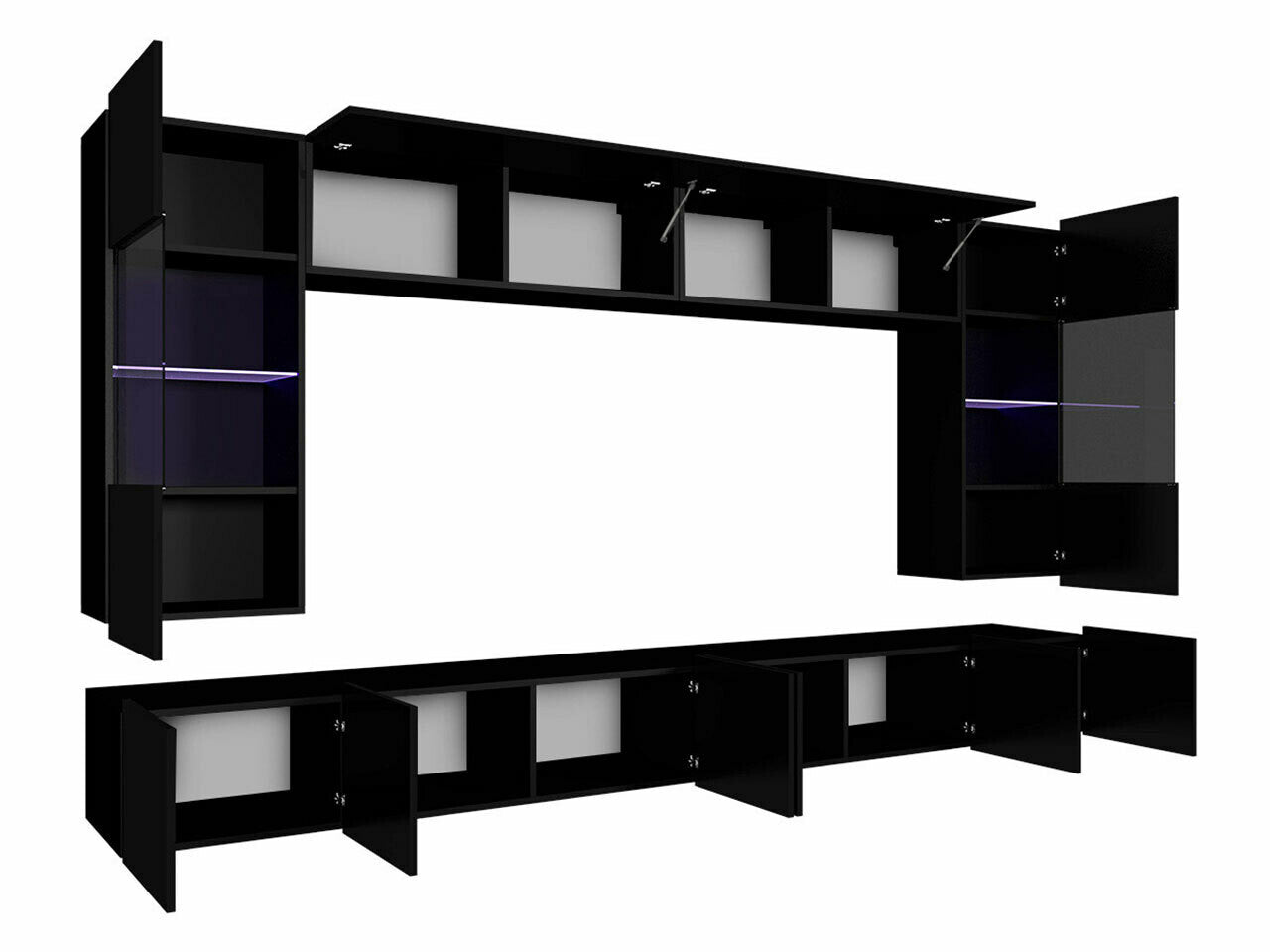 Nappali szett Calabrini (Bralani I), Led világítás: Nem, Szín: Fényes fehér