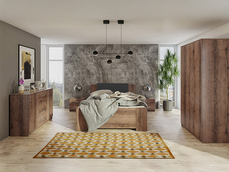 Hálószoba garnitúra Bonem XII (Kler XII), Szín: Monastery tölgy + öko bőr Soft Pik 011