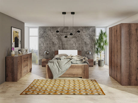 Hálószoba garnitúra Bonem XII (Kler XII), Szín: Monastery tölgy + öko bőr Soft Pik 017