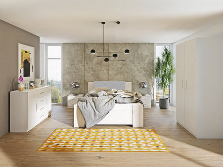 Hálószoba garnitúra Bonem XI (Kler XI), Szín: Fehér + öko bőr Soft Pik 029